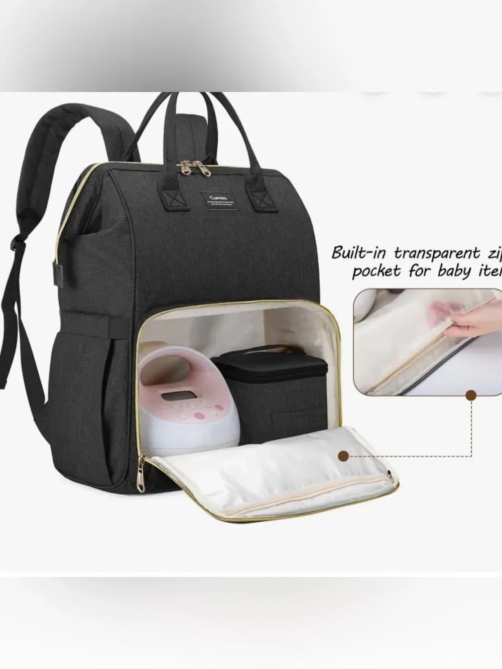 CURMIO Backpack Multiple Pockets Zip Closure - Versatile Travel Bag LIKE NEW